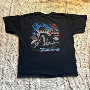 Black Victory Police Motorcycles graphic tee